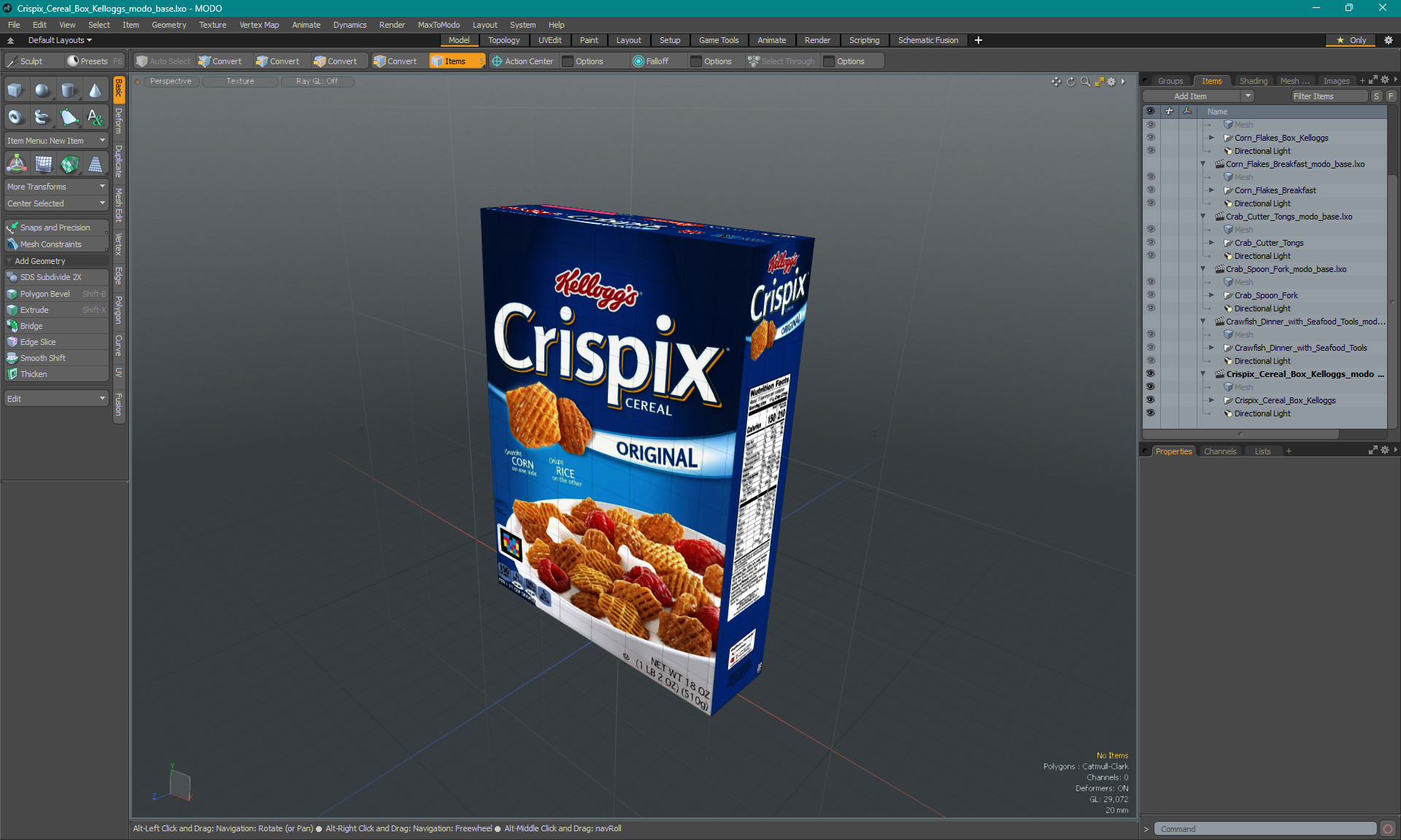 Crispix Cereal Box Kelloggs 3D