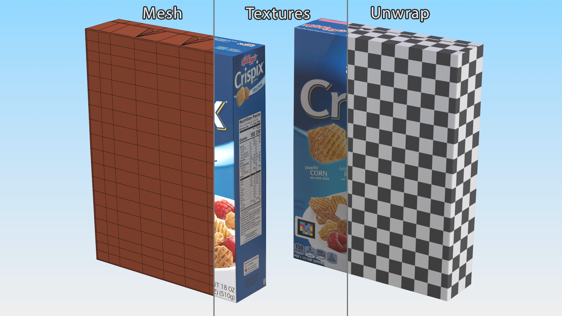 Crispix Cereal Box Kelloggs 3D