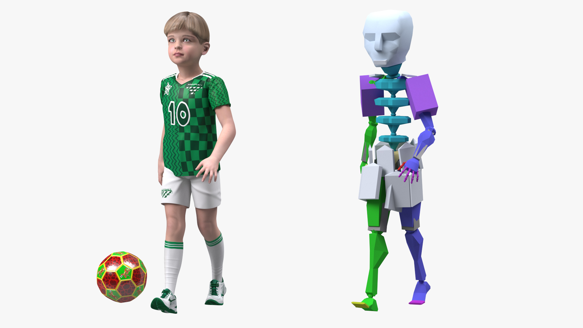 Child Boy Sport Style Rigged for Maya 3D