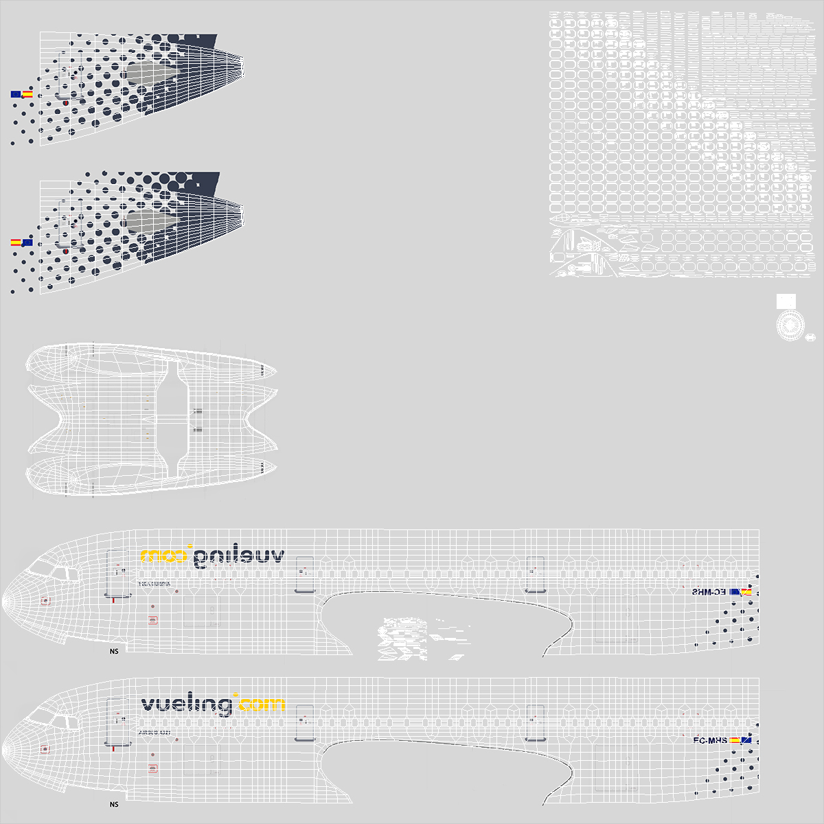 3D Airbus A321 Vueling Airlines model