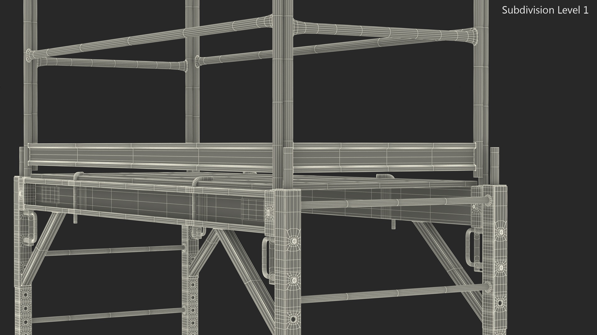 Aluminium Mobile 2 Story Scaffold Tower 3D model