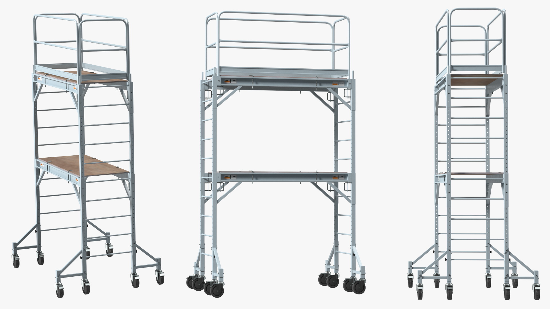 Aluminium Mobile 2 Story Scaffold Tower 3D model