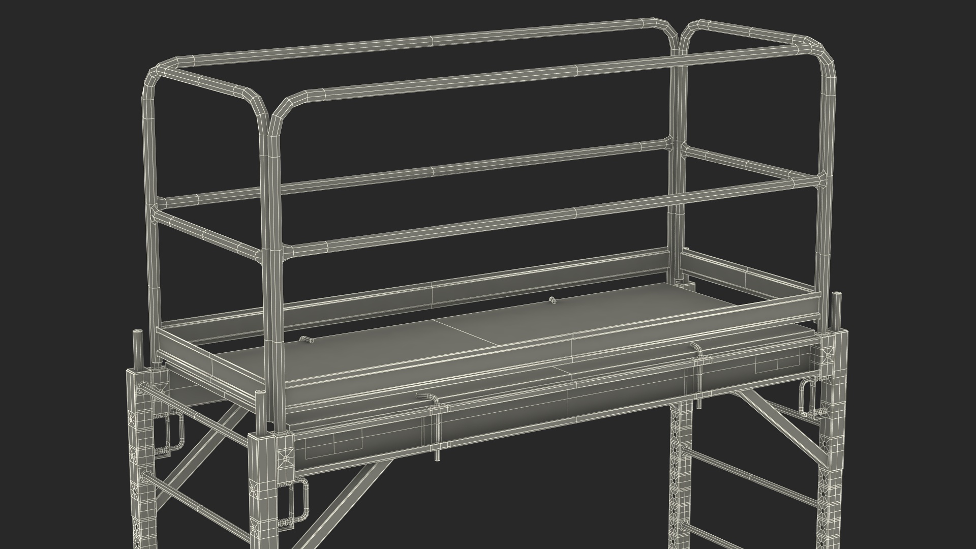 Aluminium Mobile 2 Story Scaffold Tower 3D model