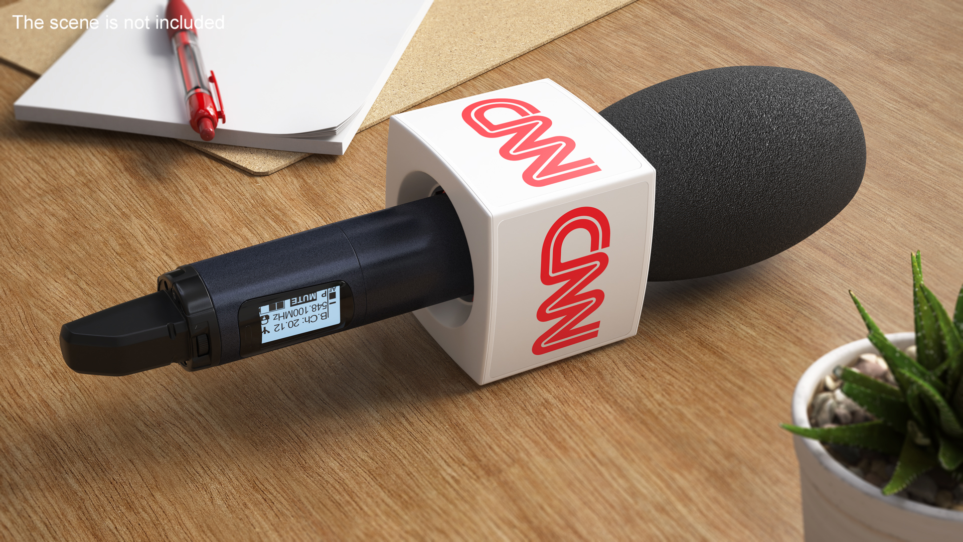 CNN News Reporter Wireless Microphone Square 3D model