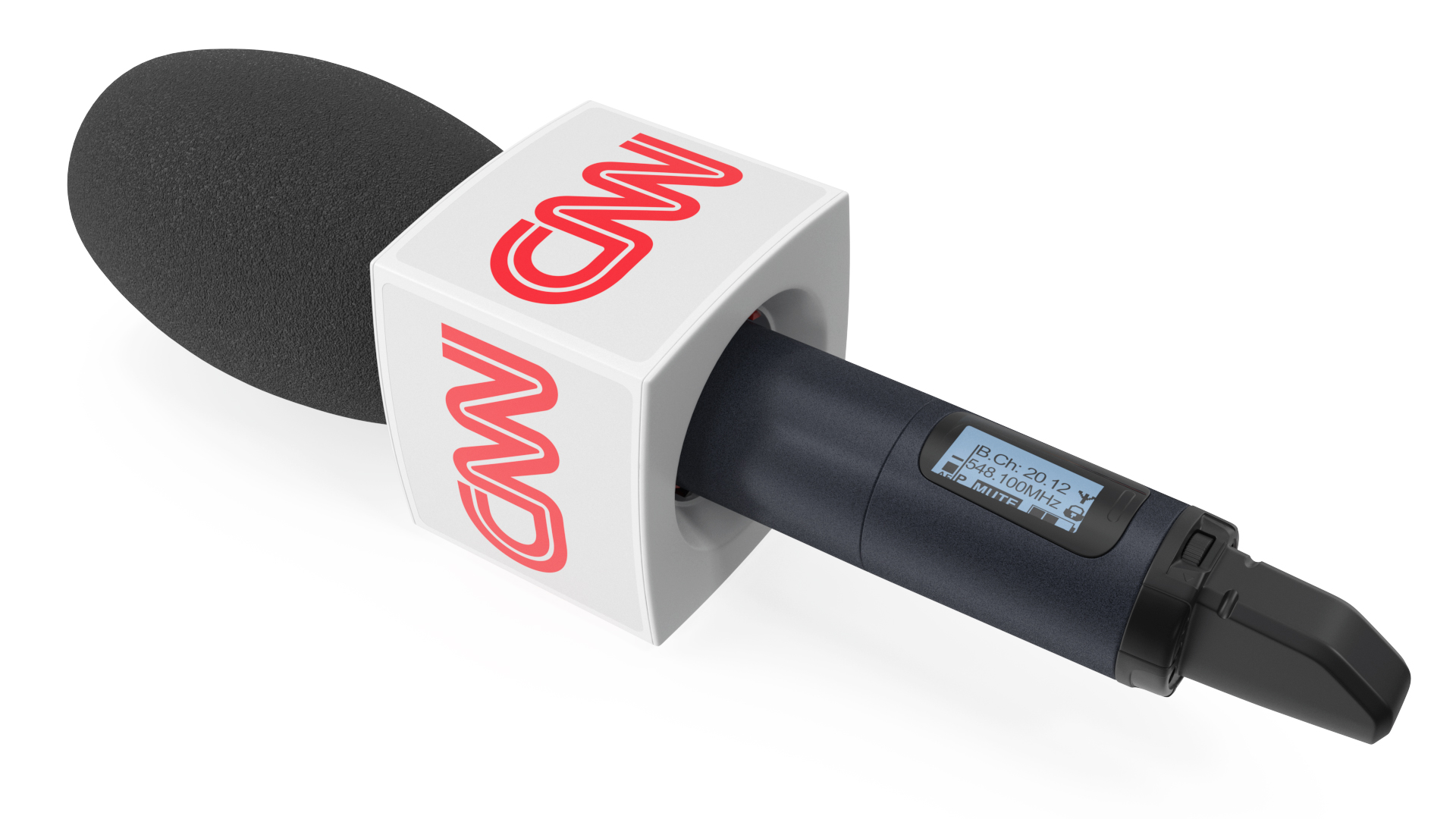 CNN News Reporter Wireless Microphone Square 3D model