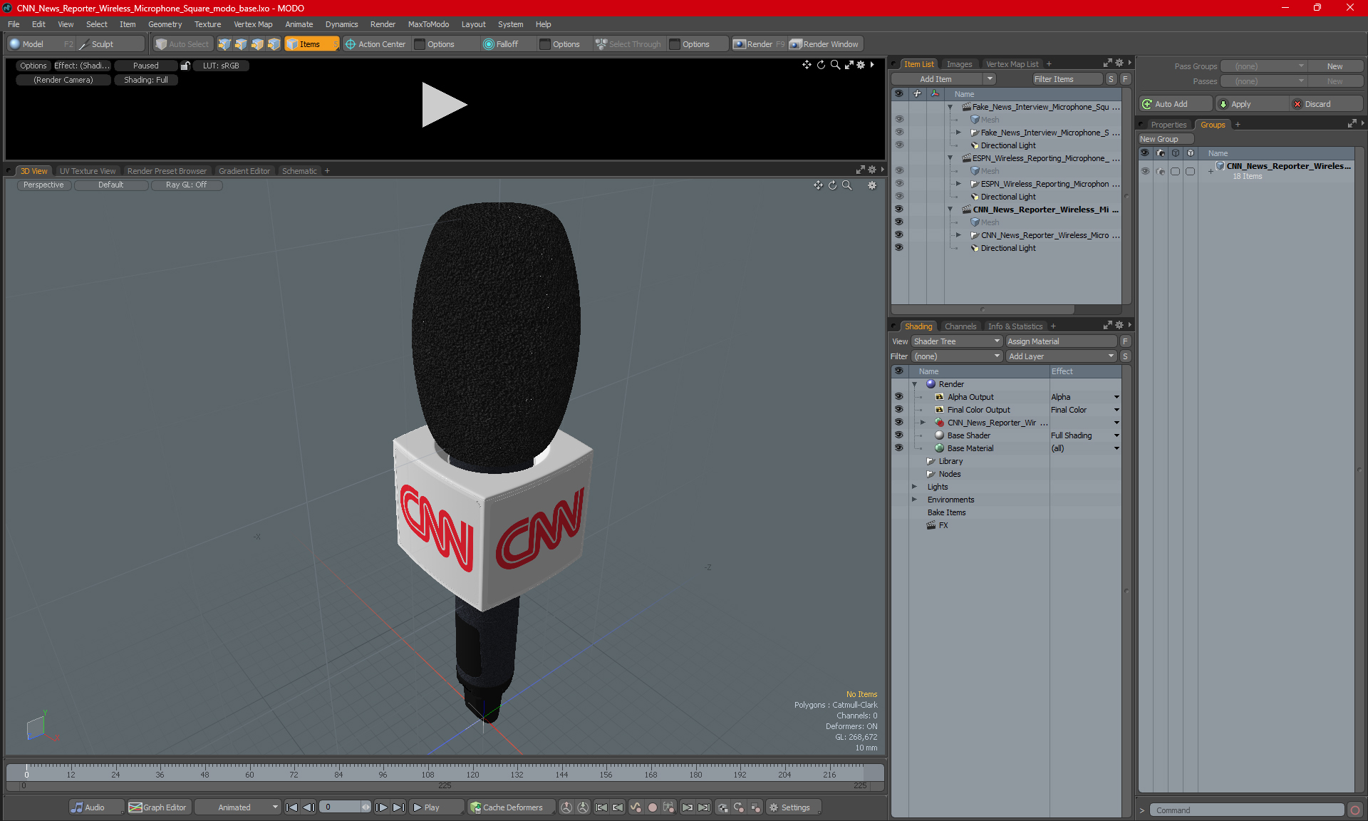 CNN News Reporter Wireless Microphone Square 3D model