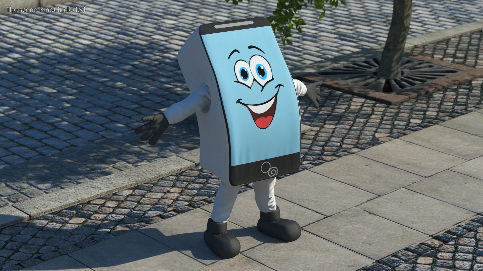 3D model Mascot Character IPhone White Rigged for Cinema 4D