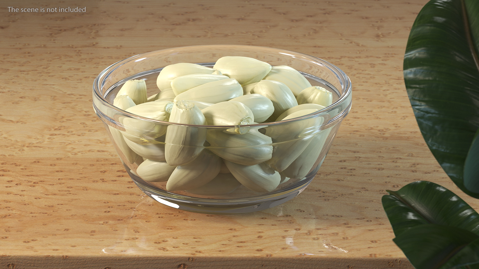 3D Fresh Peeled Garlic Cloves in a Bowl