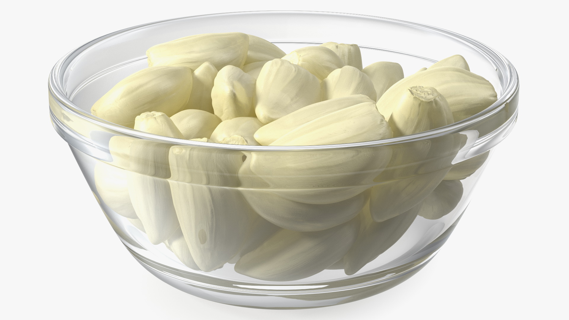 3D Fresh Peeled Garlic Cloves in a Bowl