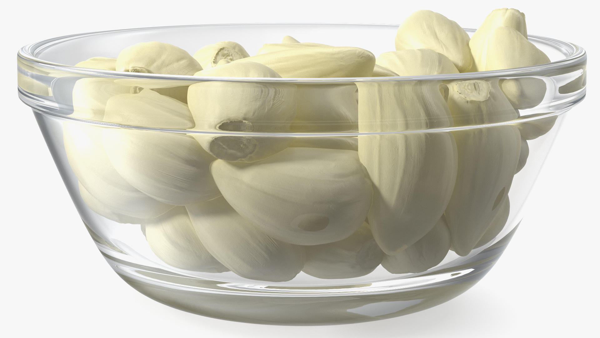 3D Fresh Peeled Garlic Cloves in a Bowl