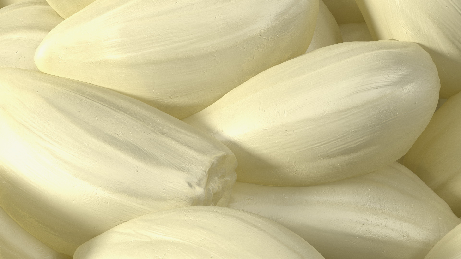 3D Fresh Peeled Garlic Cloves in a Bowl