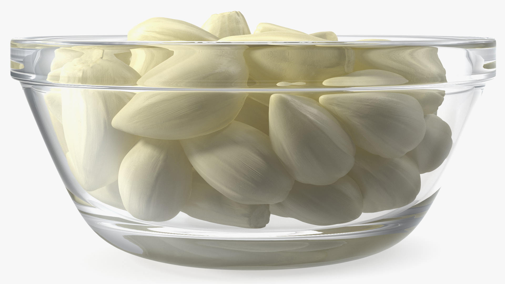 3D Fresh Peeled Garlic Cloves in a Bowl