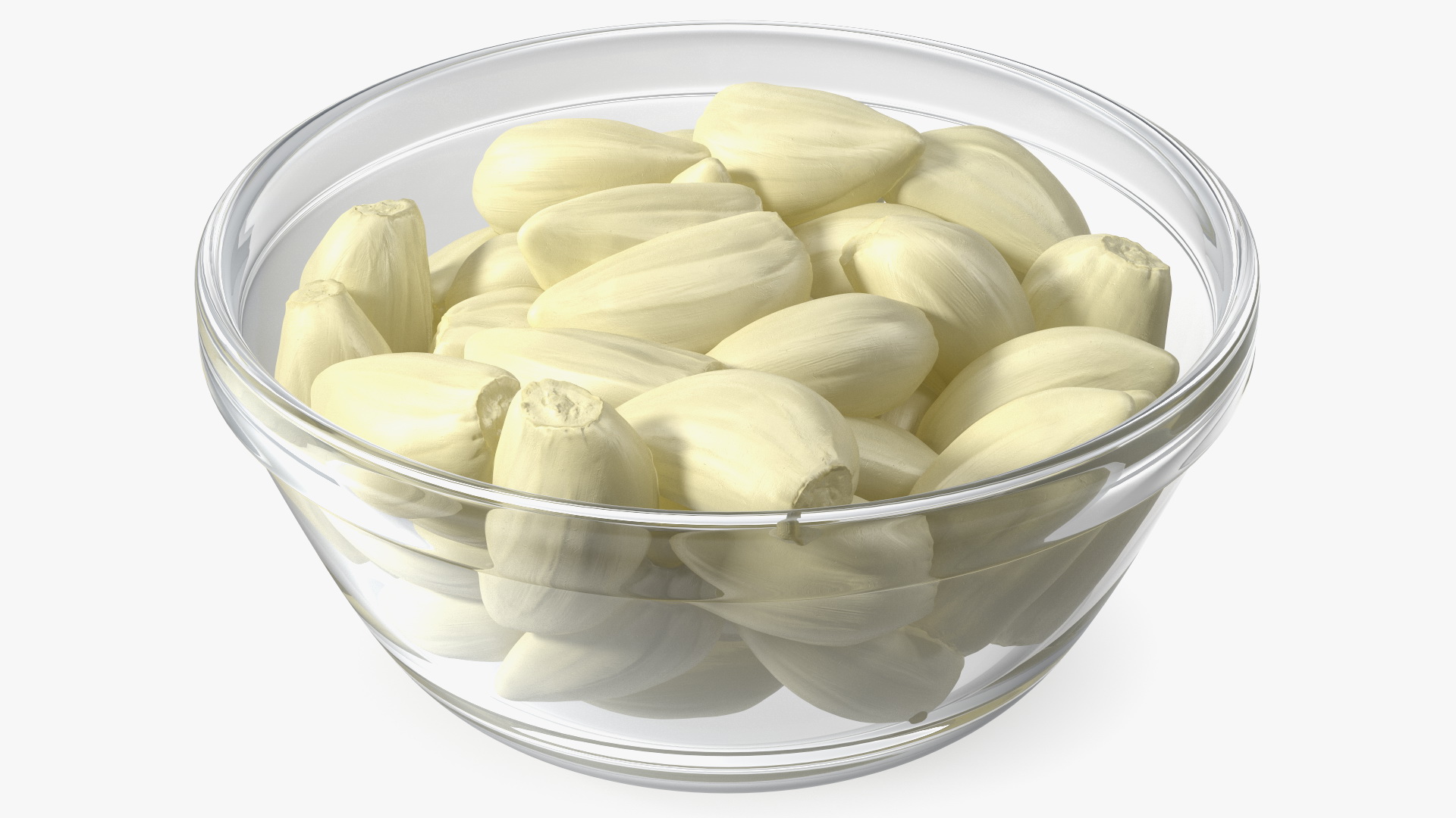 3D Fresh Peeled Garlic Cloves in a Bowl