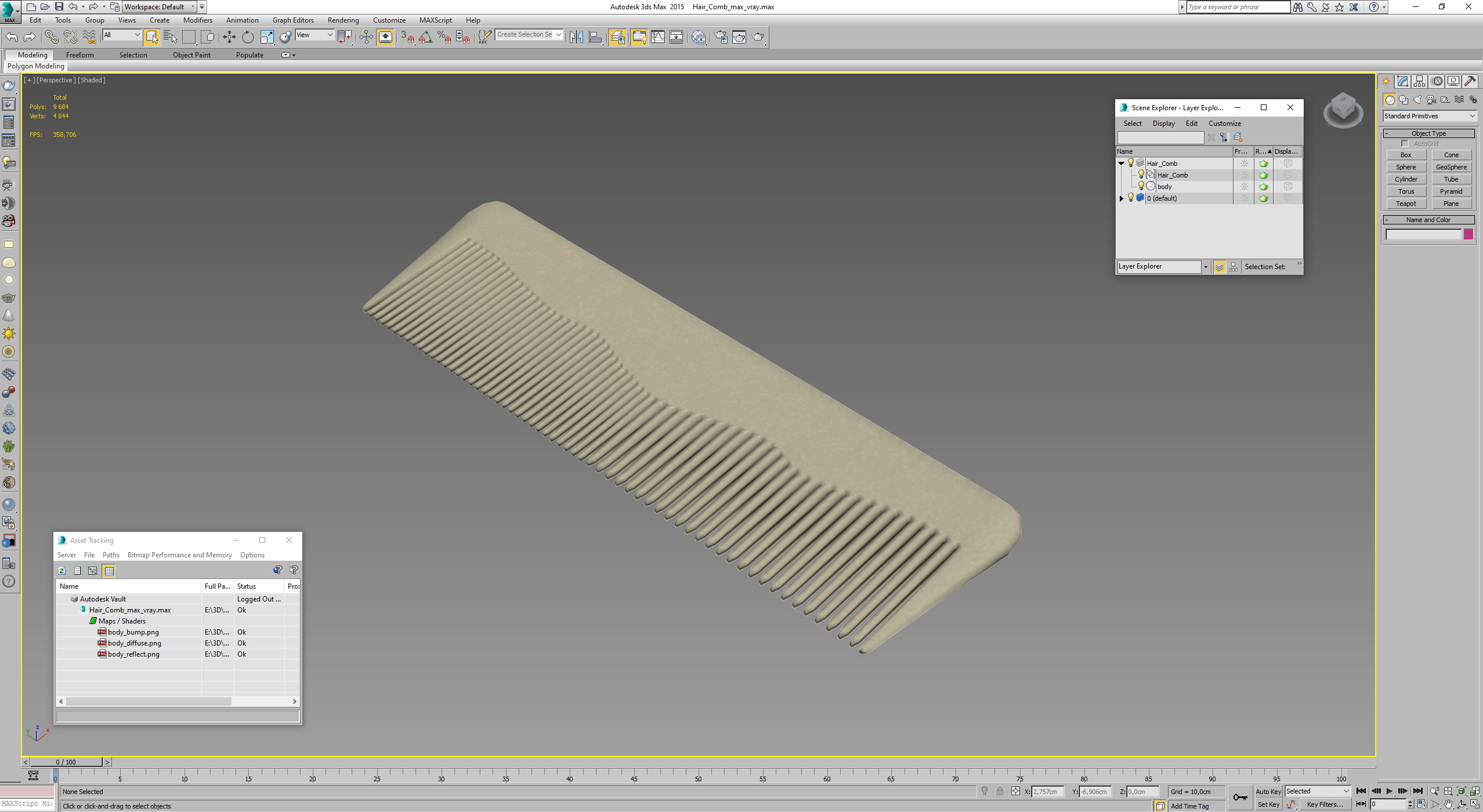 Hair Comb 3D model