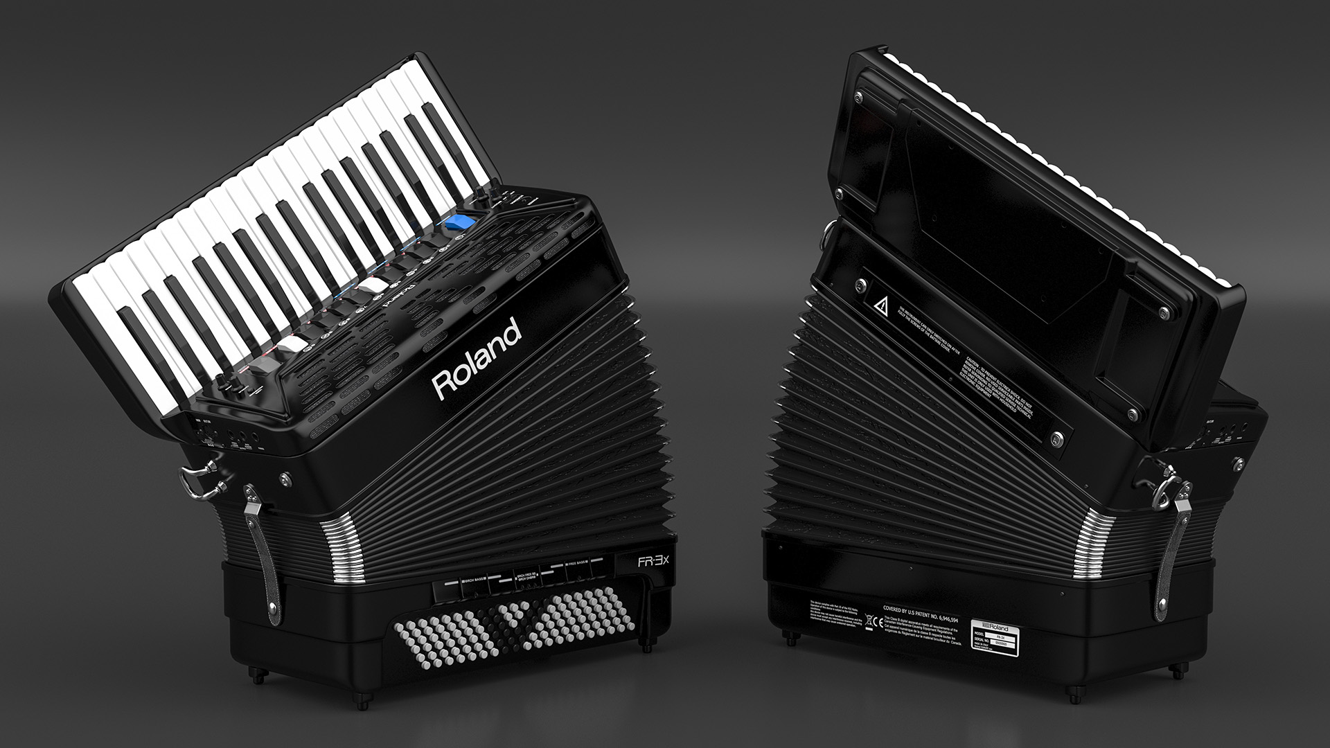 3D model Digital Accordion Roland FR3-X