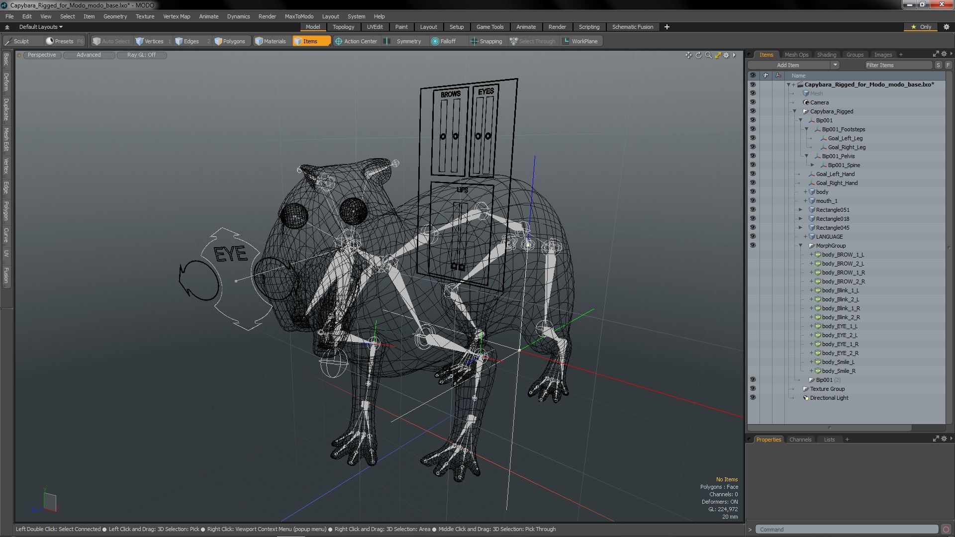 Capybara Rigged for Modo 3D model