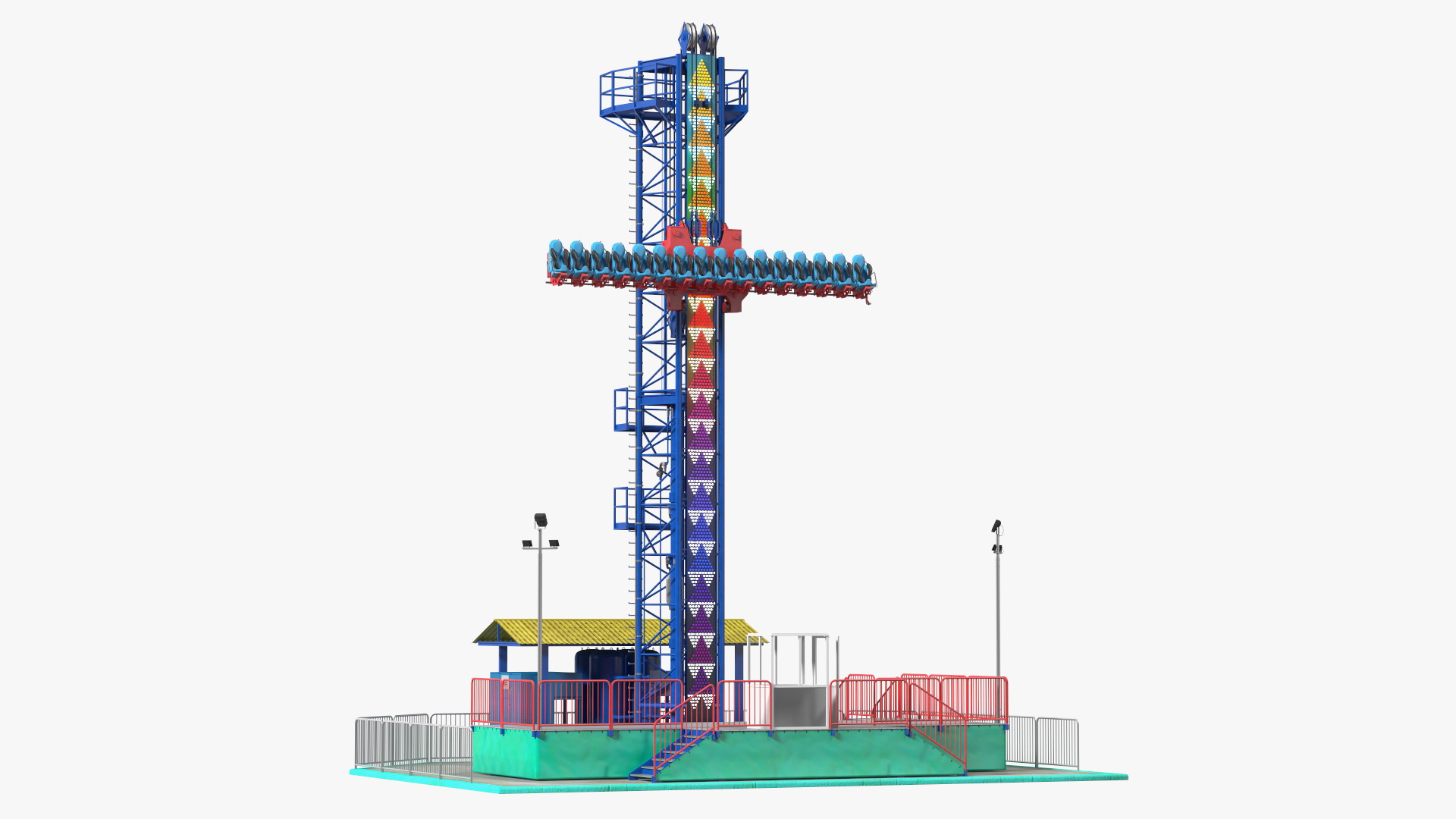 3D model Drop Tower Ride Amusement Park Equipment