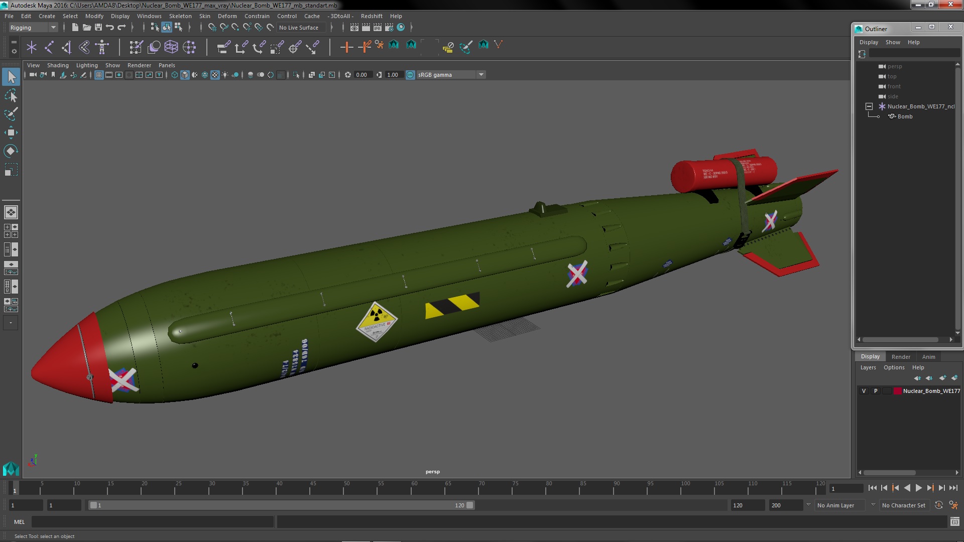 3D Nuclear Bomb WE177 model