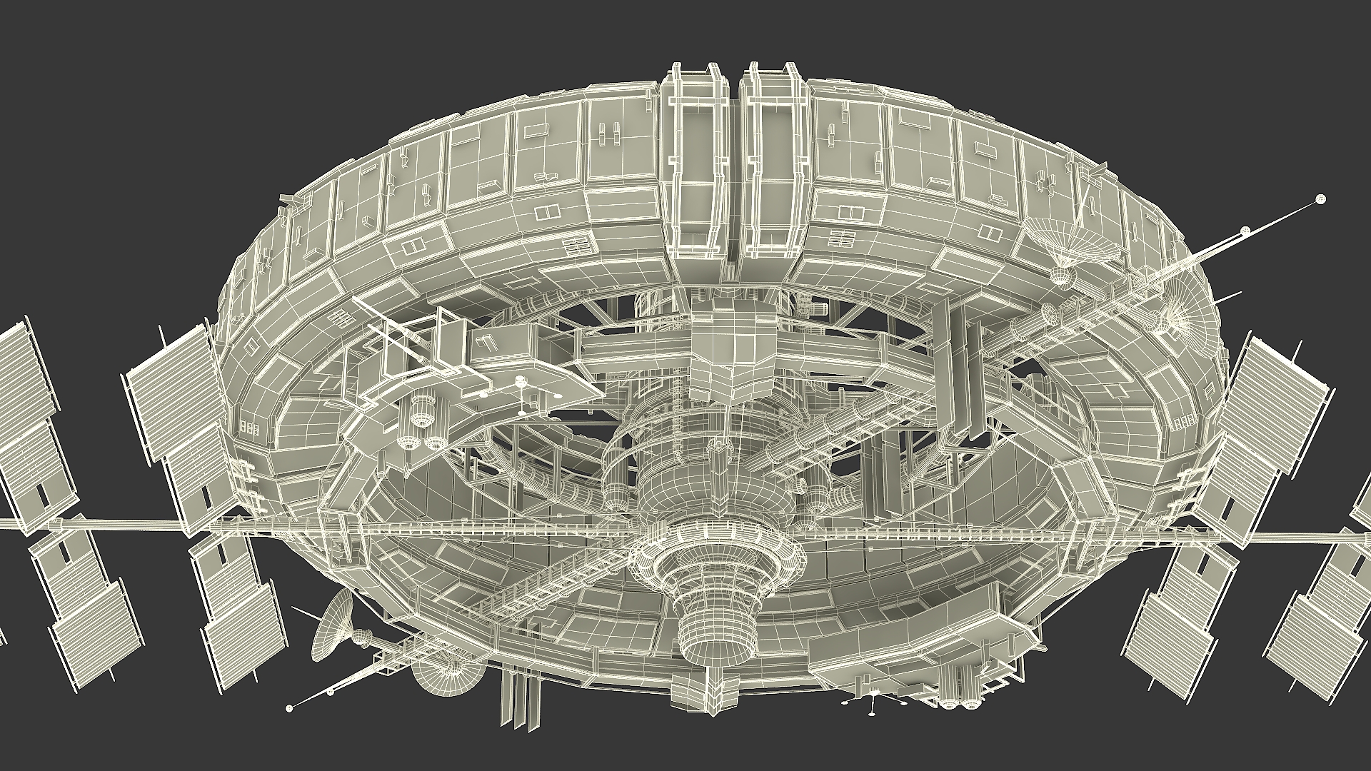 Futuristic Space Station Structure 3D model