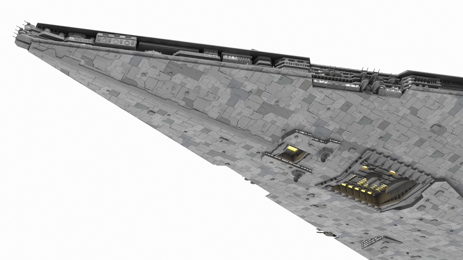 3D model Imperial Star Destroyer with Lights