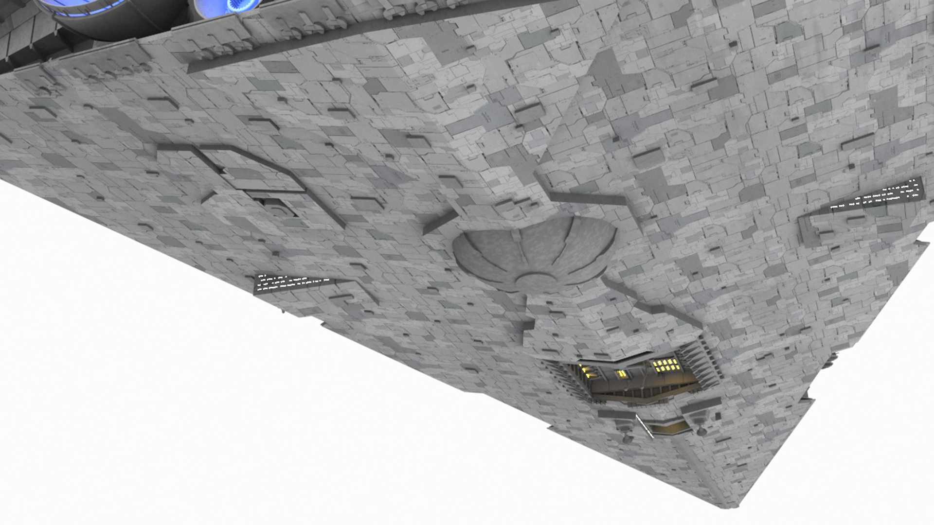 3D model Imperial Star Destroyer with Lights