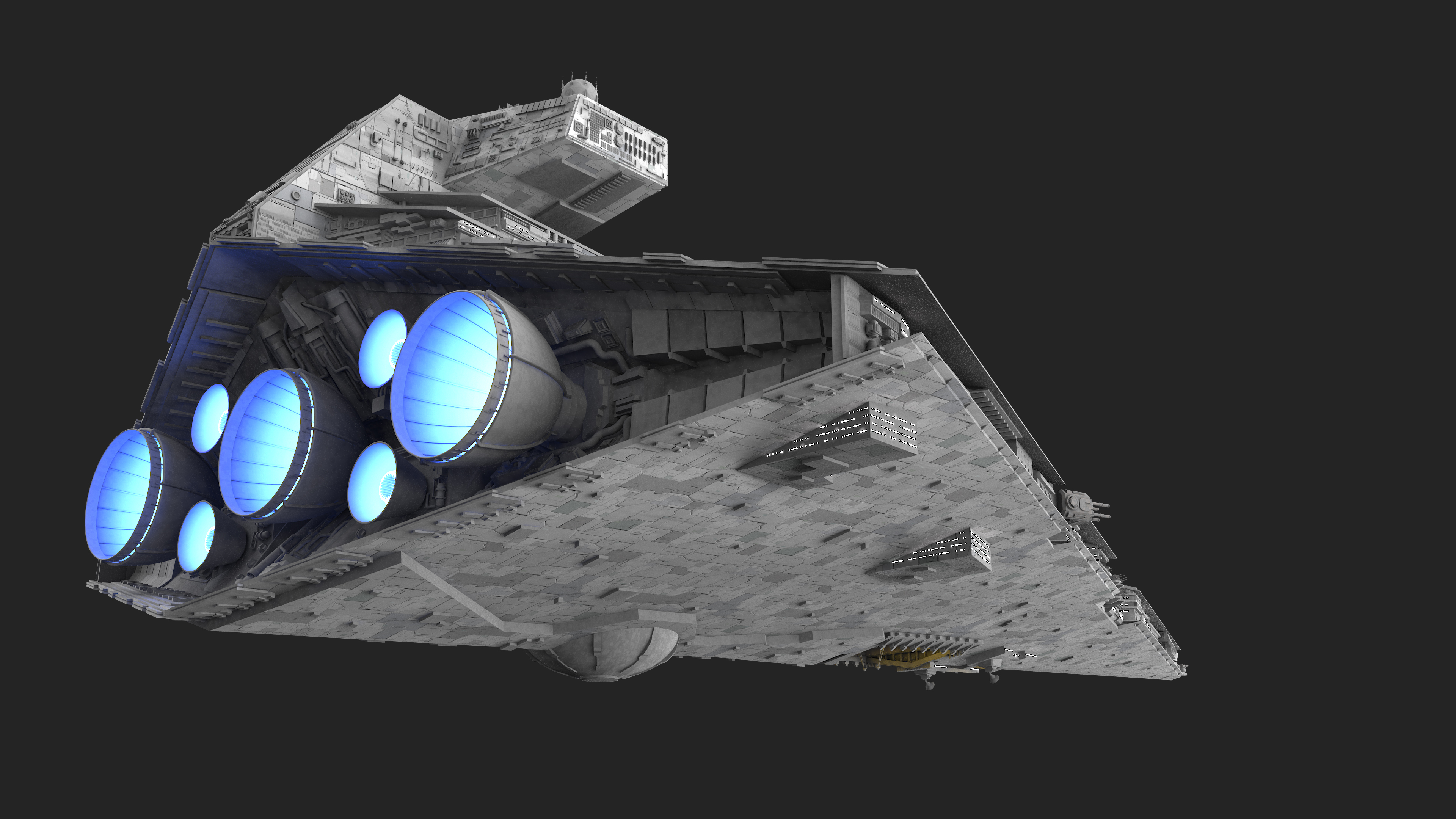 3D model Imperial Star Destroyer with Lights