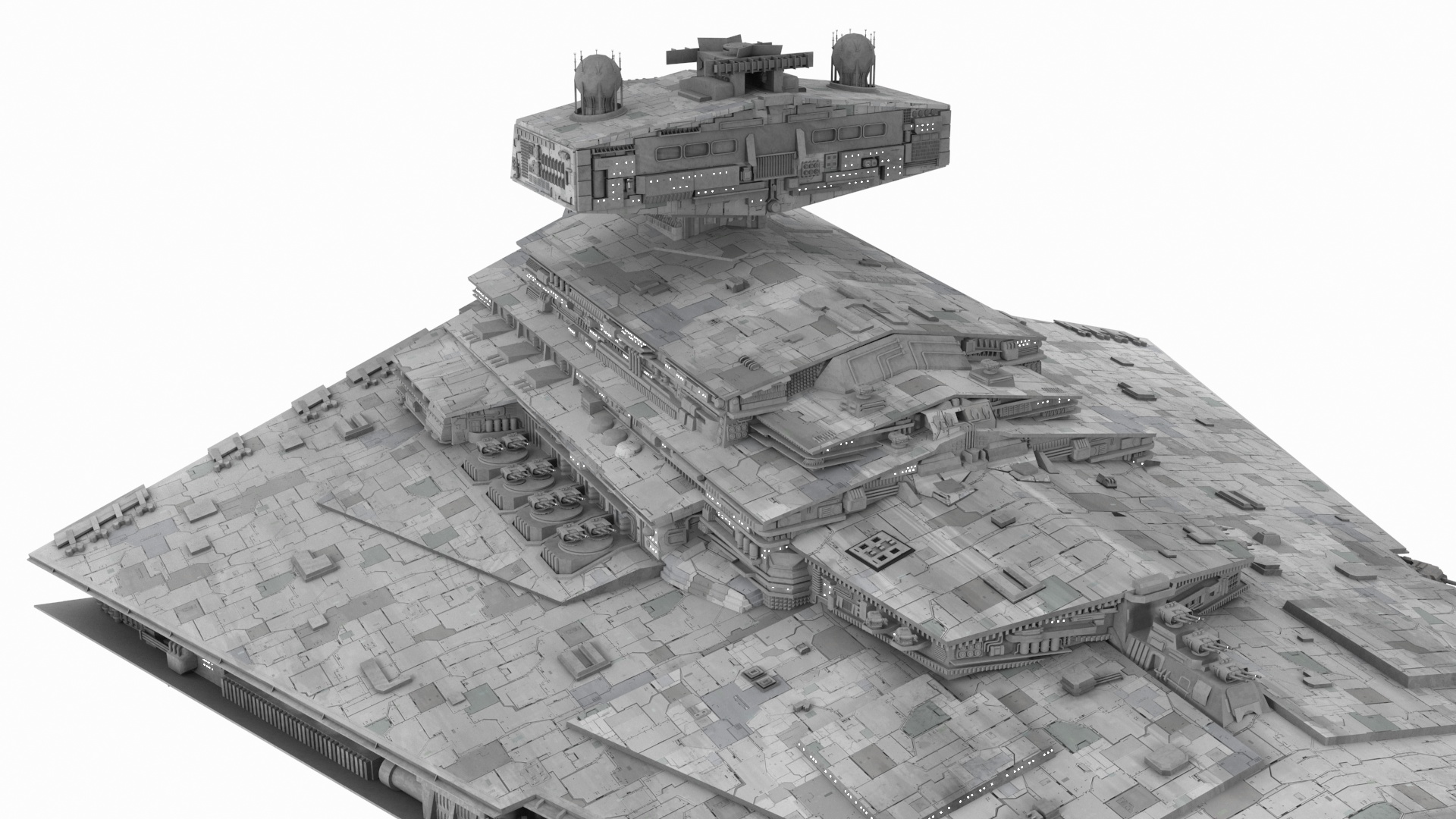 3D model Imperial Star Destroyer with Lights