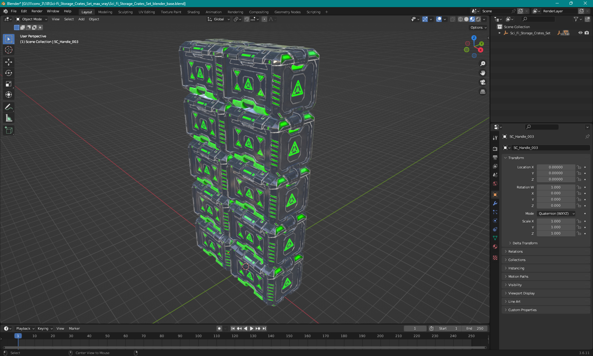 3D model Sci-Fi Storage Crates Set