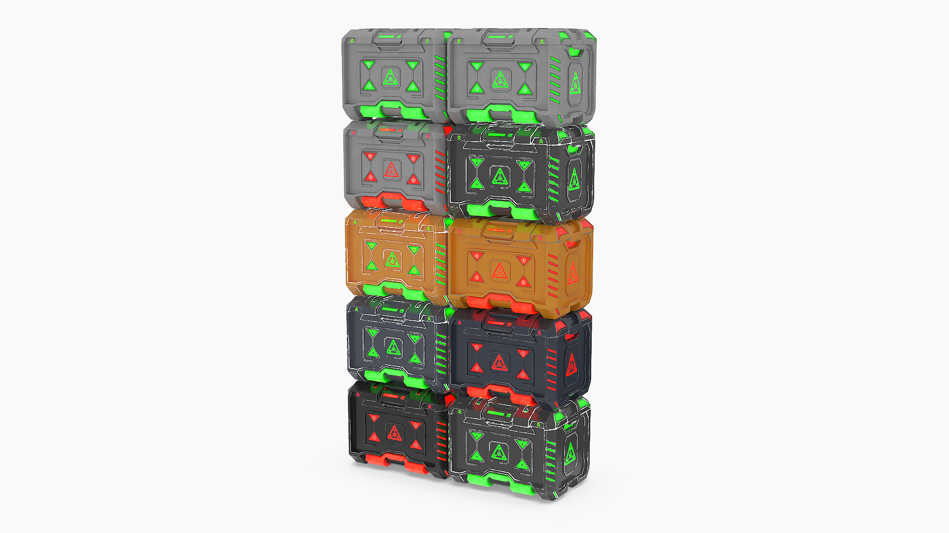 3D model Sci-Fi Storage Crates Set