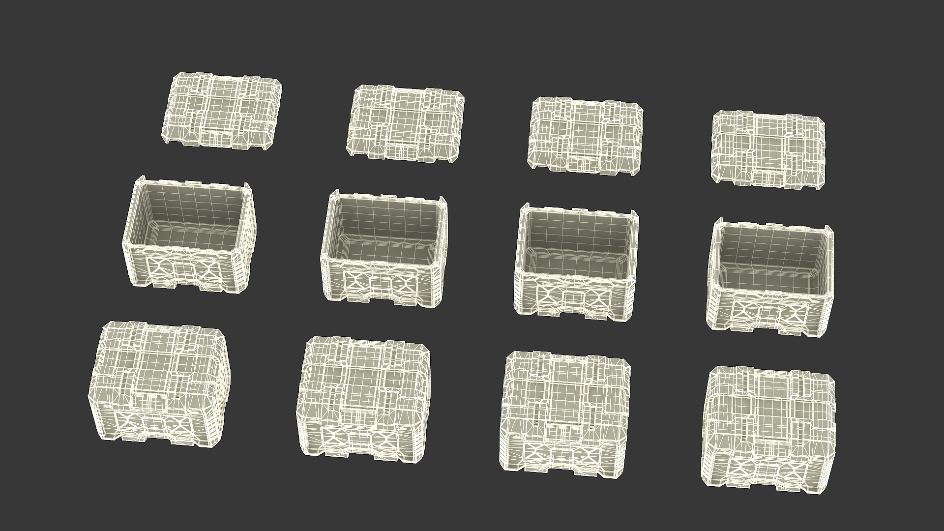 3D model Sci-Fi Storage Crates Set