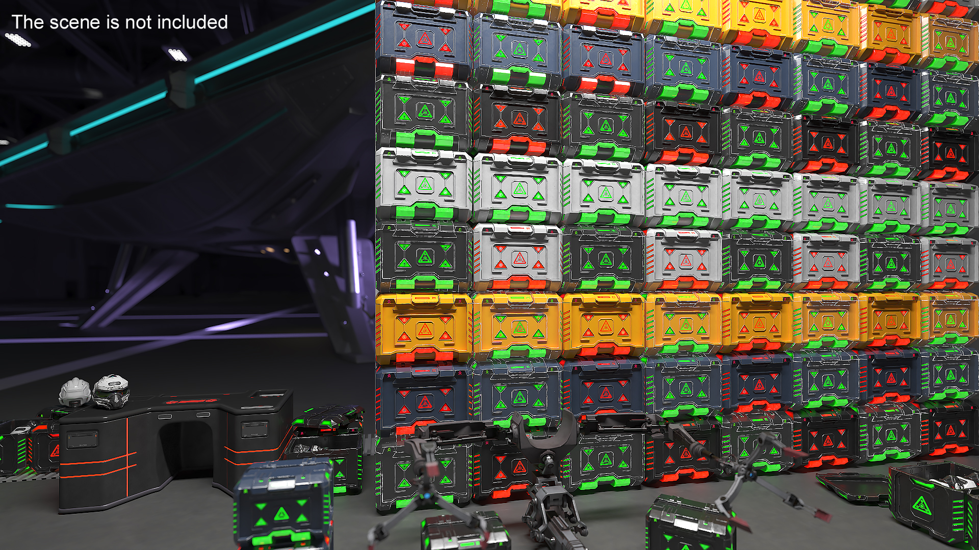 3D model Sci-Fi Storage Crates Set