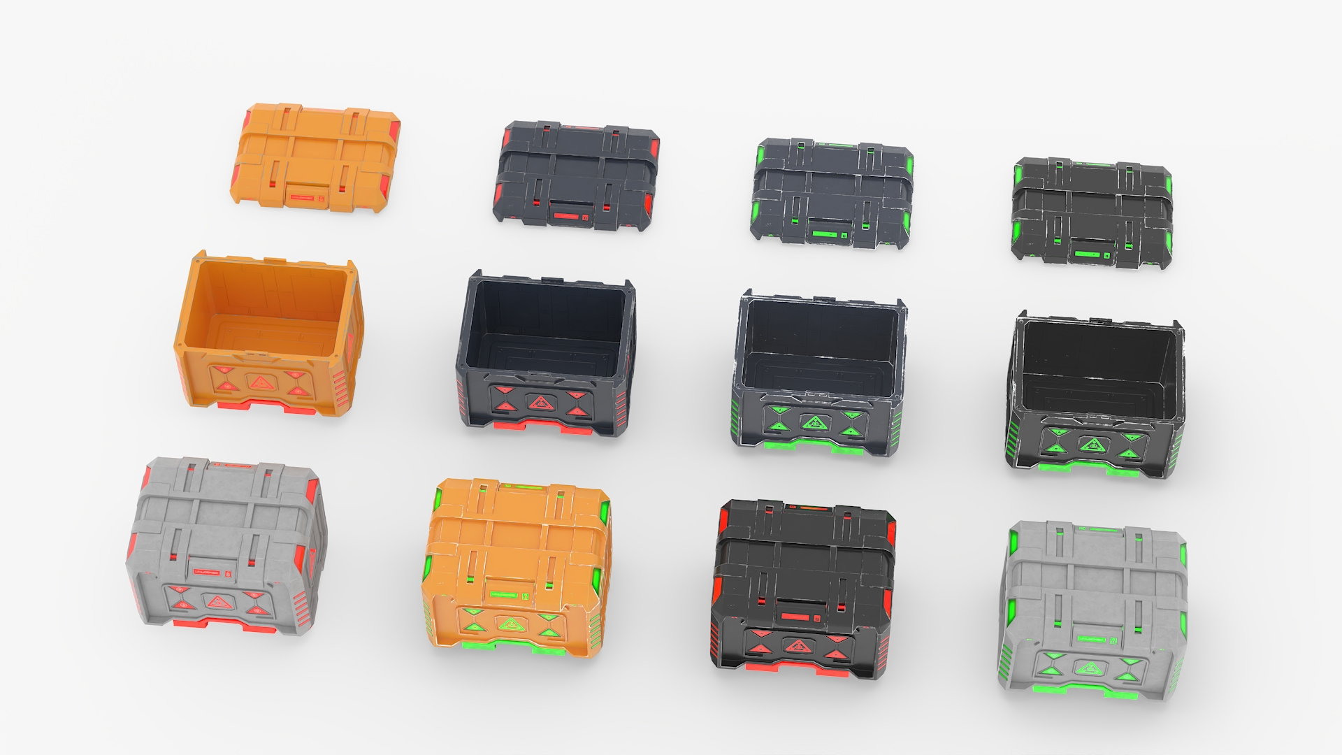 3D model Sci-Fi Storage Crates Set