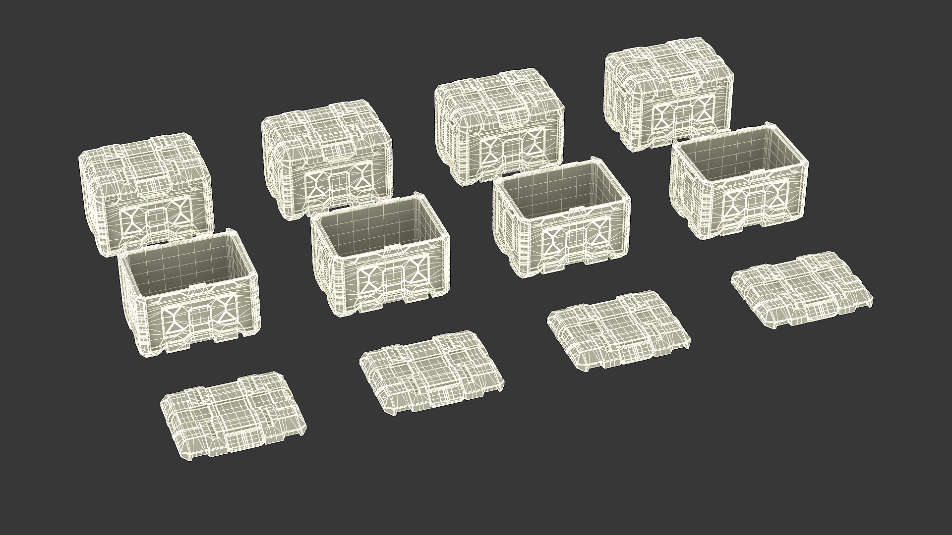 3D model Sci-Fi Storage Crates Set