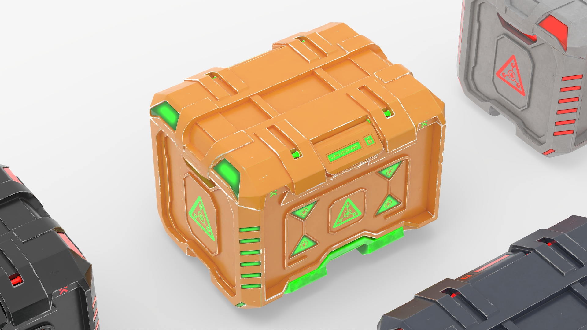 3D model Sci-Fi Storage Crates Set