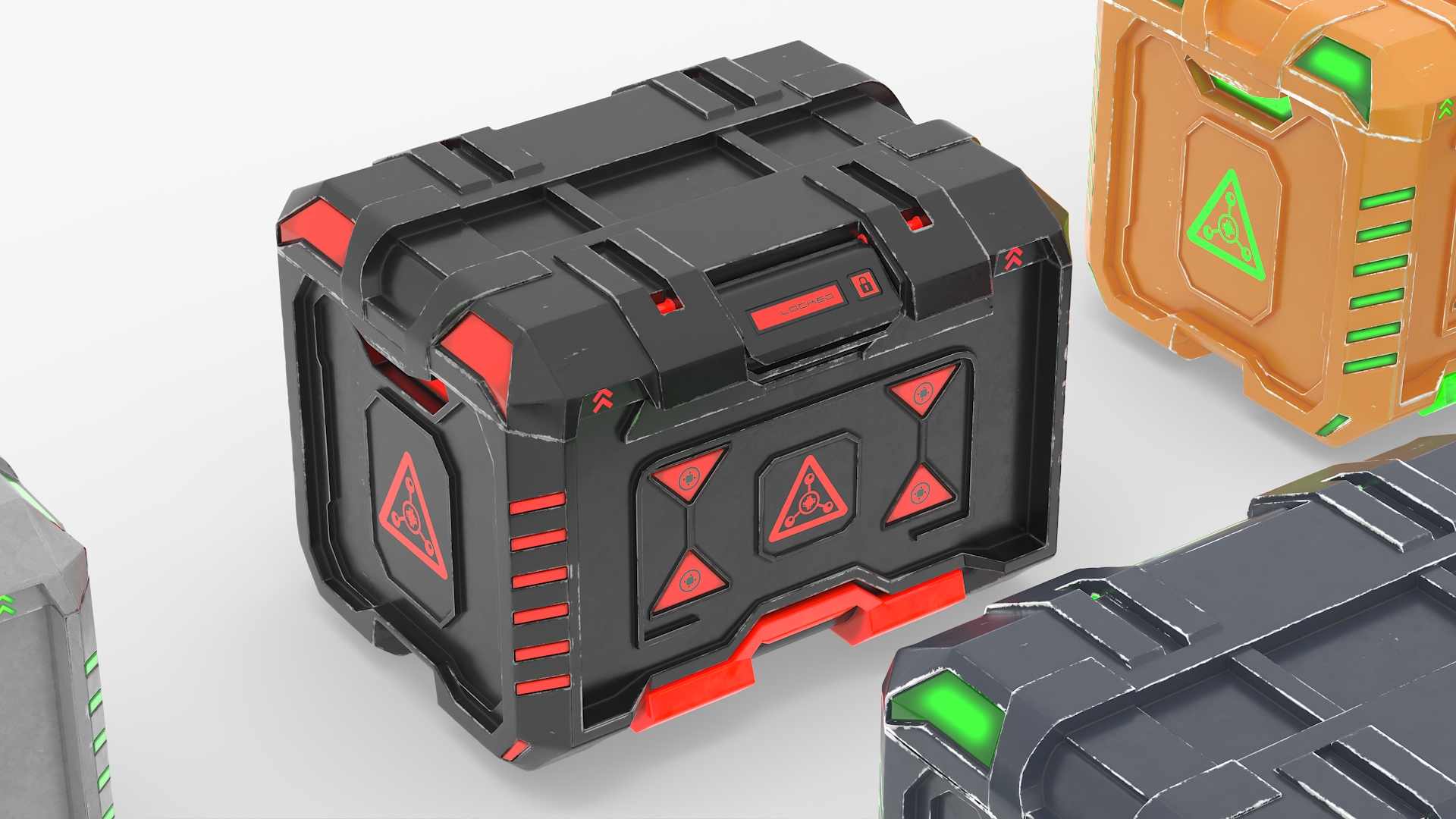 3D model Sci-Fi Storage Crates Set