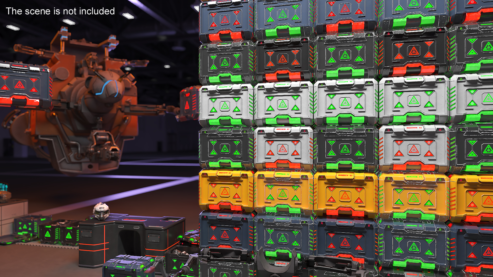 3D model Sci-Fi Storage Crates Set