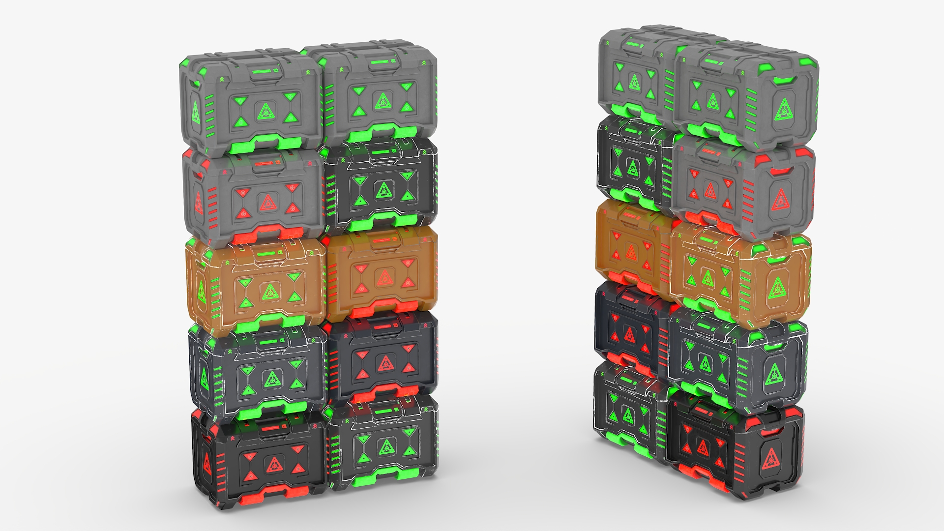 3D model Sci-Fi Storage Crates Set