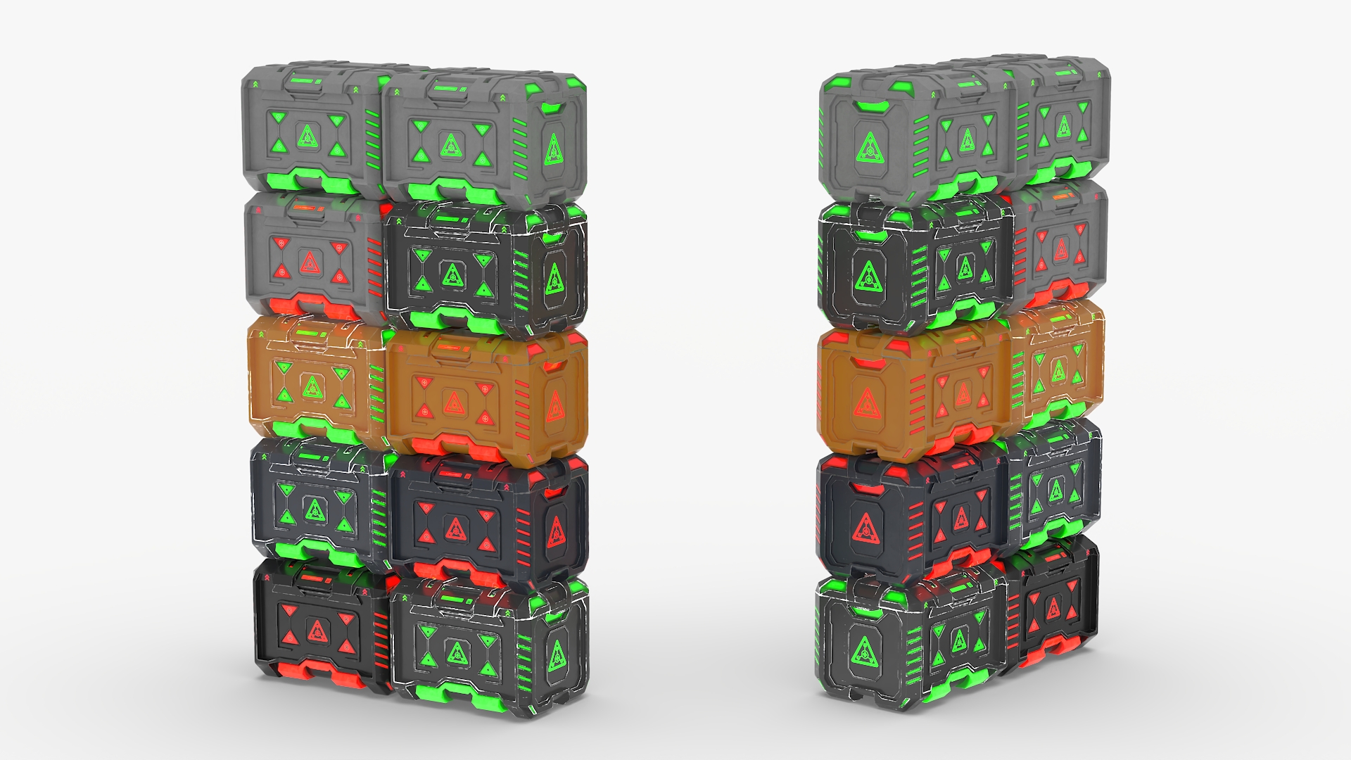 3D model Sci-Fi Storage Crates Set