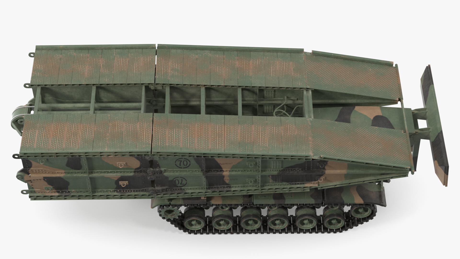 AVLB M60A1 Armored Vehicle Launched Bridge Rigged 3D model