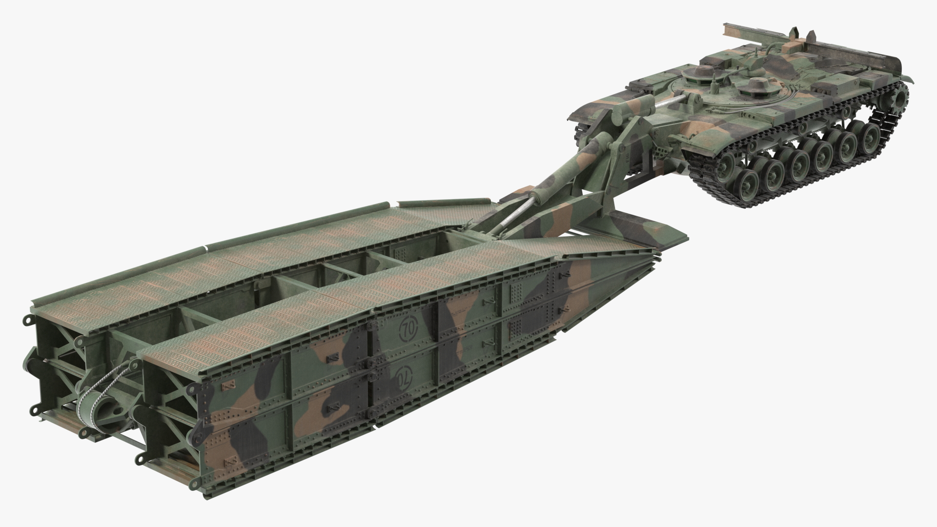 AVLB M60A1 Armored Vehicle Launched Bridge Rigged 3D model