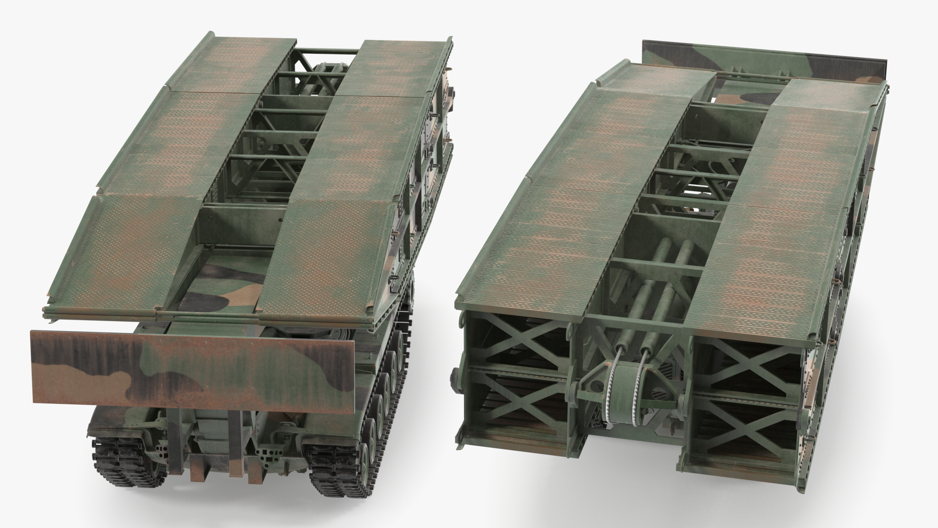 AVLB M60A1 Armored Vehicle Launched Bridge Rigged 3D model