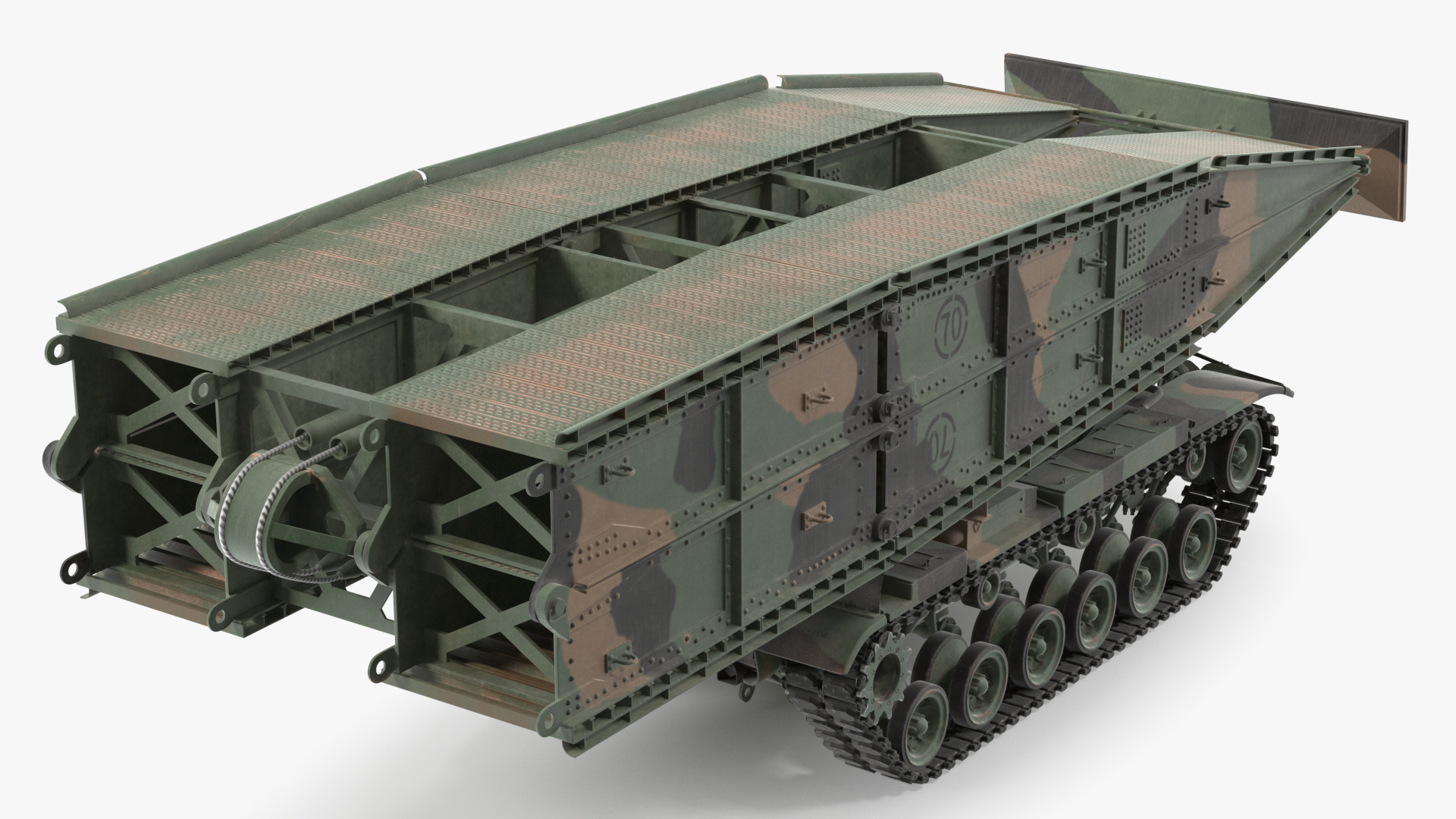 AVLB M60A1 Armored Vehicle Launched Bridge Rigged 3D model