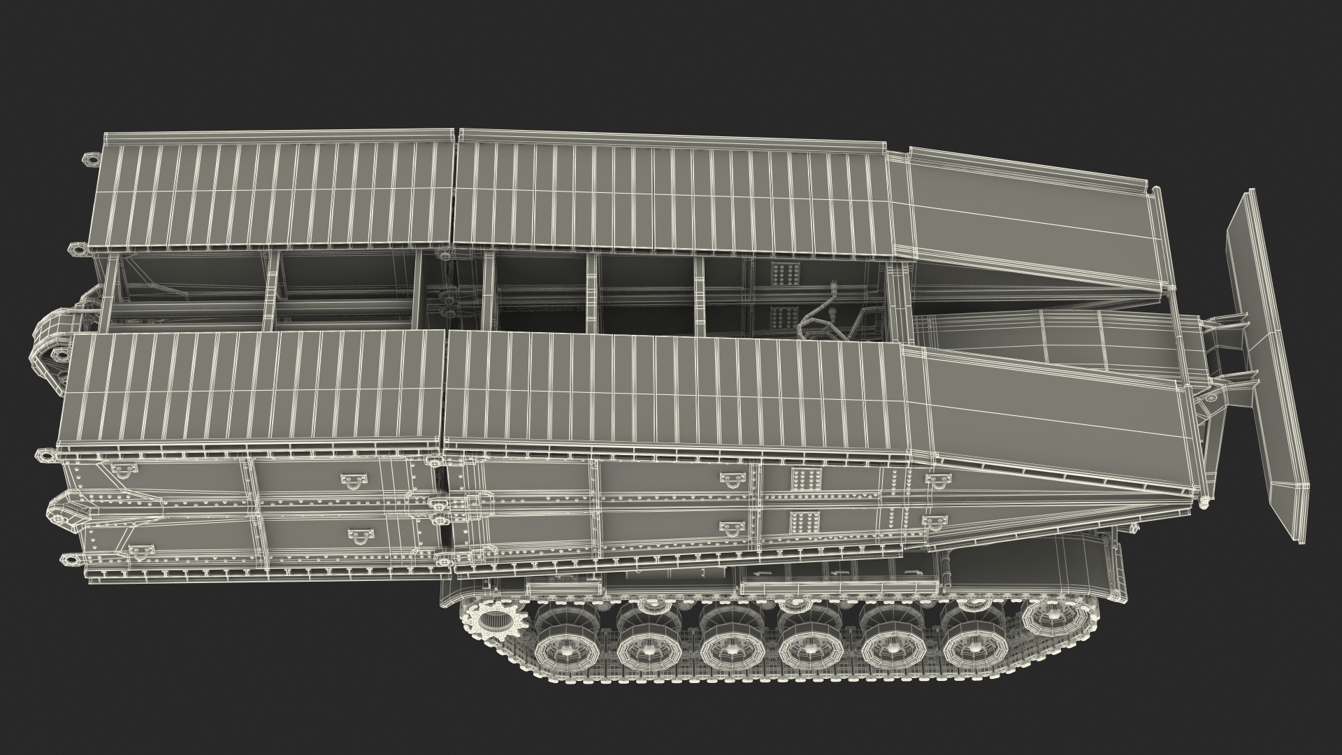 AVLB M60A1 Armored Vehicle Launched Bridge Rigged 3D model