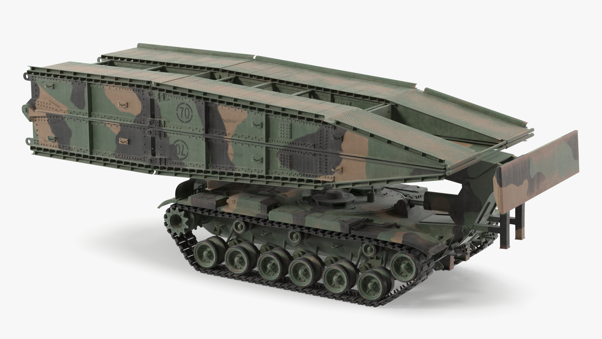 AVLB M60A1 Armored Vehicle Launched Bridge Rigged 3D model