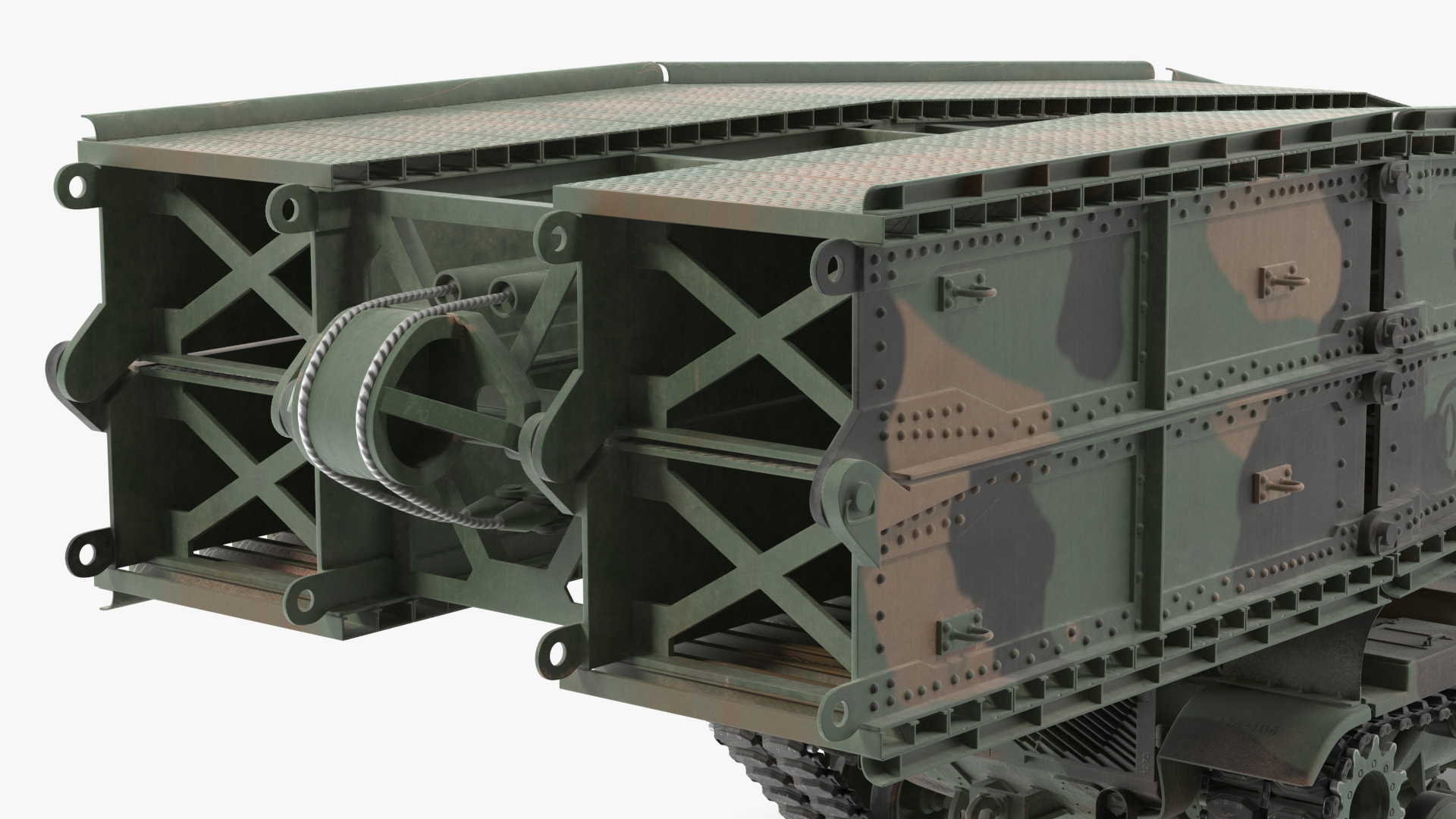 AVLB M60A1 Armored Vehicle Launched Bridge Rigged 3D model