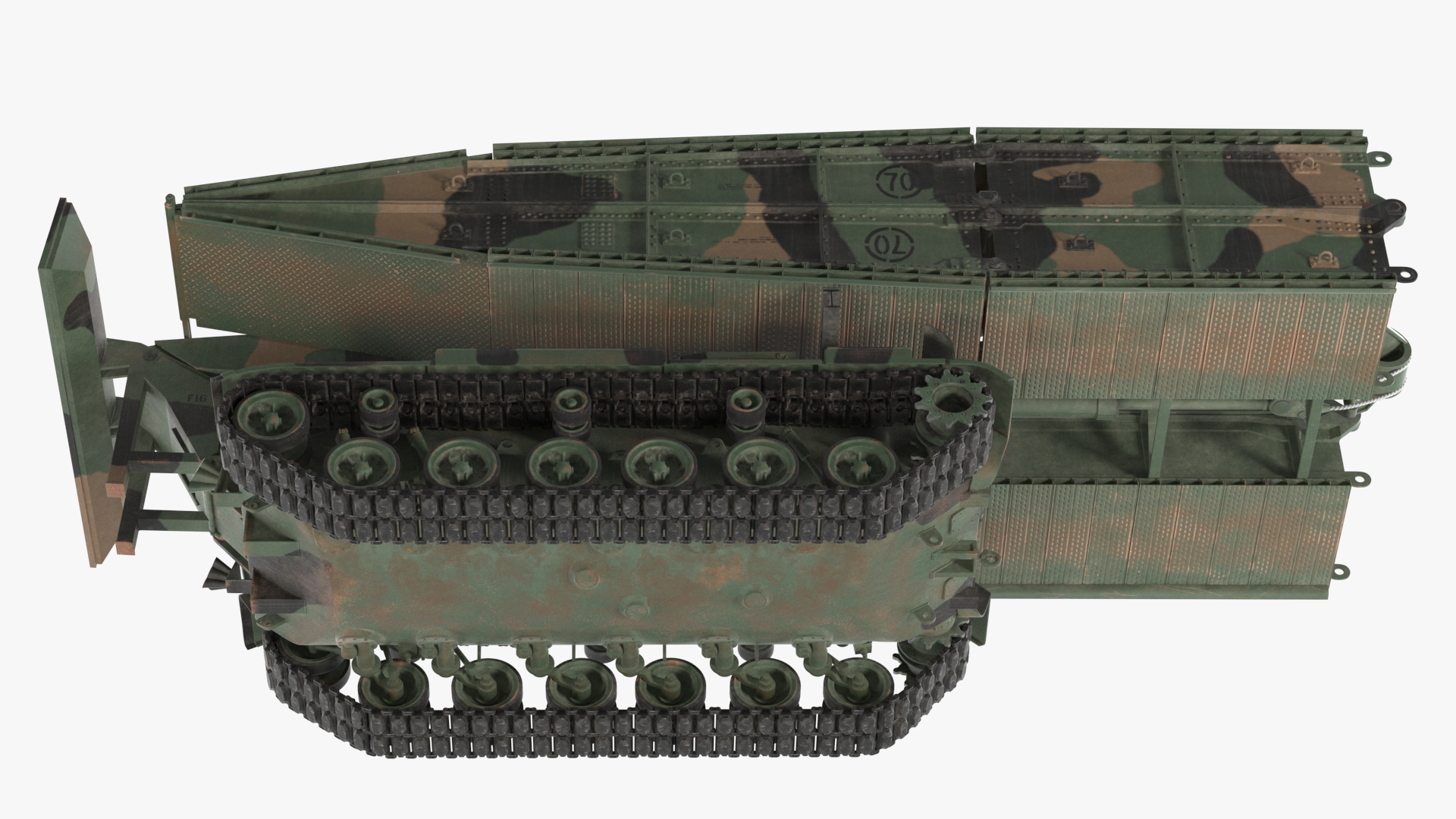 AVLB M60A1 Armored Vehicle Launched Bridge Rigged 3D model