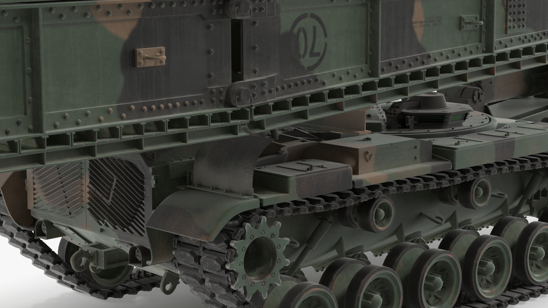 AVLB M60A1 Armored Vehicle Launched Bridge Rigged 3D model