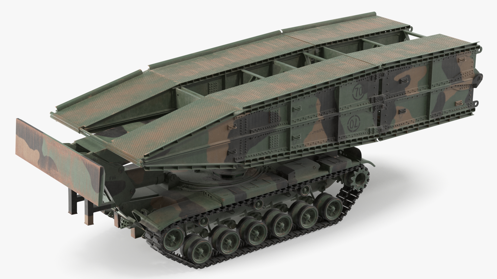 AVLB M60A1 Armored Vehicle Launched Bridge Rigged 3D model