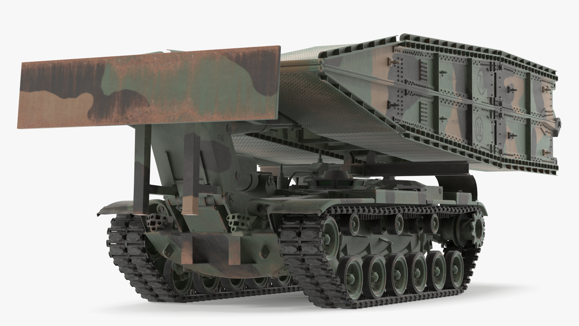 AVLB M60A1 Armored Vehicle Launched Bridge Rigged 3D model