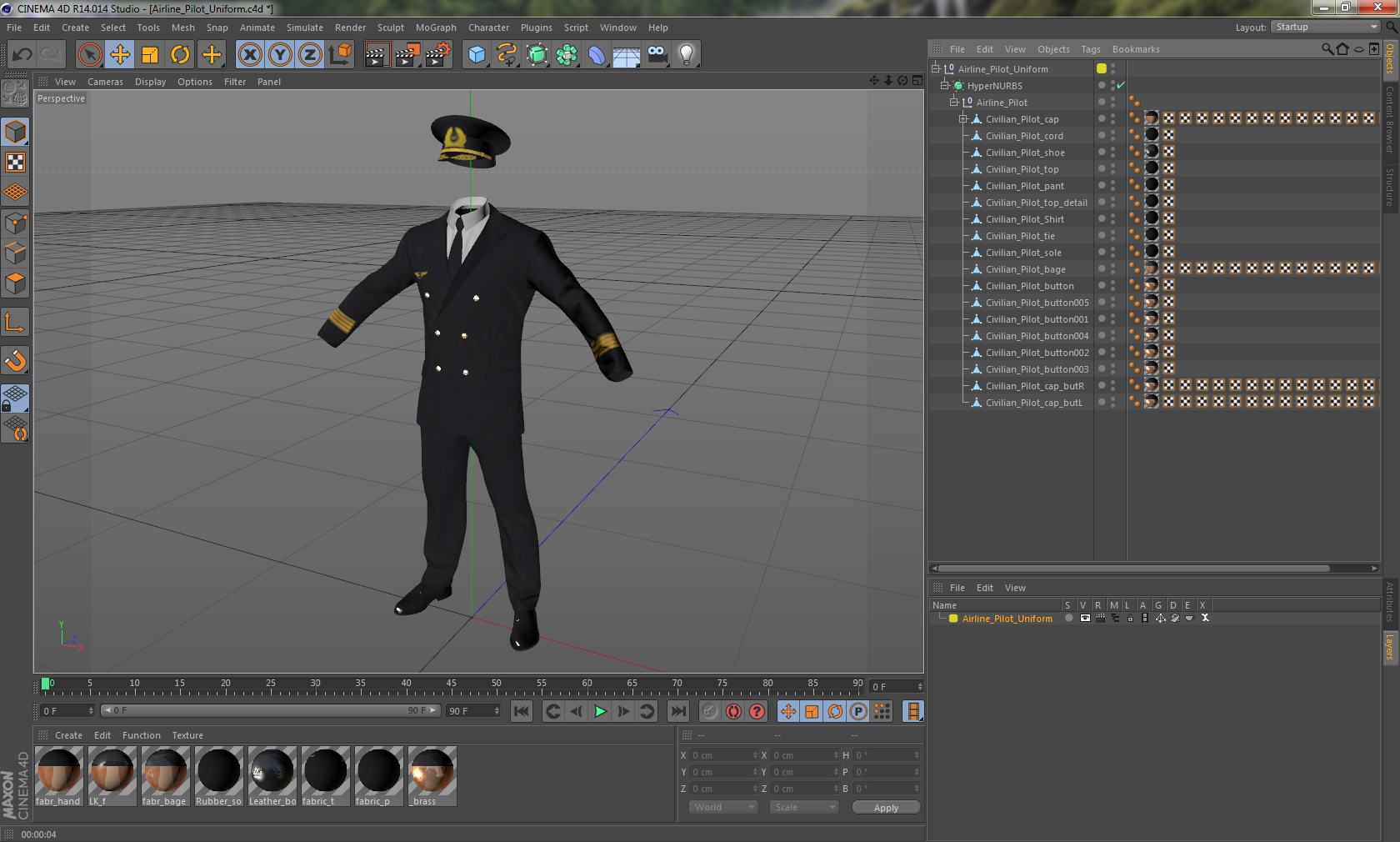 3D Airline Pilot Uniform